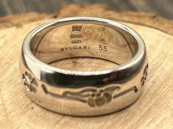 The BVLGARI mark, photographed on a piece