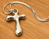 Vintage Sterling Silver Cross Necklace, RLM Studio, Thai Silver, 21", 14.8g