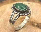 Vintage Bell Trading Post Sterling Silver Malachite Ring, Size 6.5, Southwestern Jewelry