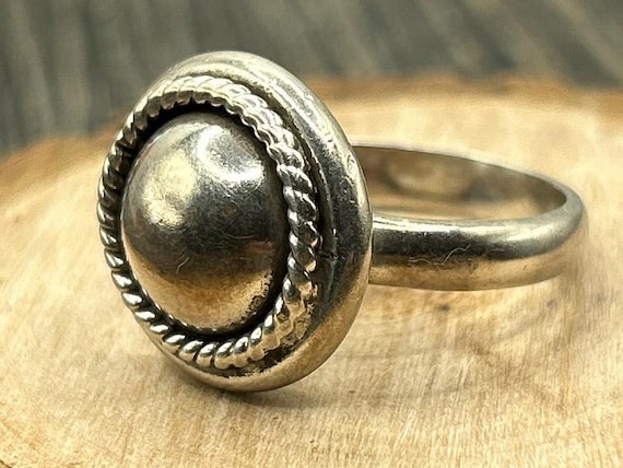 Mexican Modernist Silver Ring, Vintage Taxco Jewelry, Chunky Sterling Ring
