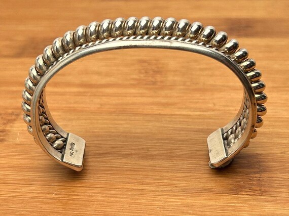 Vintage Navajo Sterling Silver Rope Cable Cuff Bracelet by Nora Tahe, 55.8g