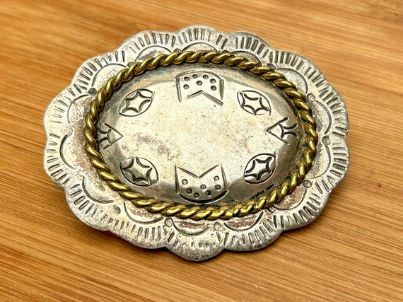 Vintage Taxco TH-78 Mexico 925 Sterling Silver Brooch Pin, Native Southwestern Jewelry Design
