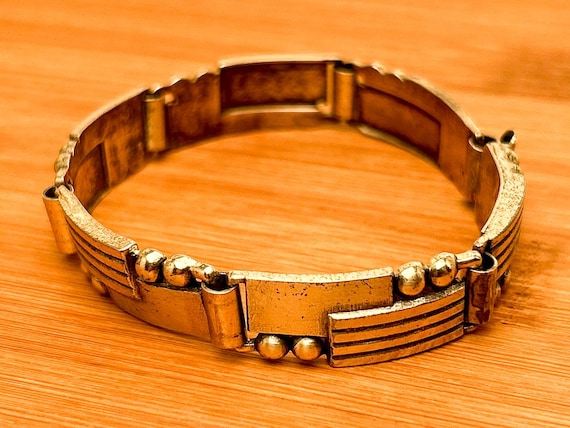Carl Ruopoli Vintage Sterling Silver Bracelet, 7 1/4" 38.6g Mid-Century Modern Geometric Link Jewelry