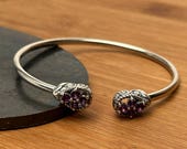 Vintage Carolyn Pollack Sterling Silver Amethyst Cuff Bracelet, Relios, NOS
