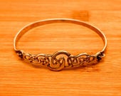 925 Sterling Silver Celtic Knot Bangle Bracelet - Irish Hallmarked Eternal Love Jewelry