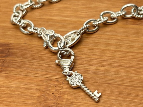Judith Ripka Sterling Silver Key to My Heart Necklace, 925 CZ