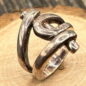 Vintage Brutalist Sterling Silver Ring, Size 6.75 - SEZOIN 925, Modernist Statement Jewelry