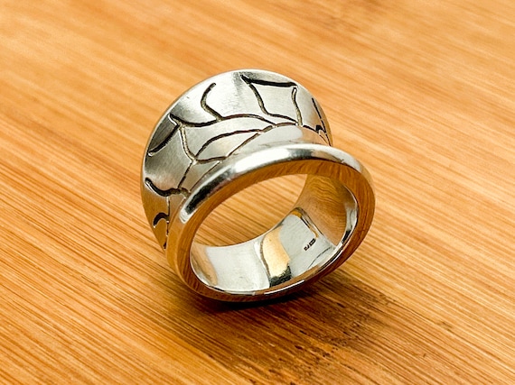 Breuning 925 Sterling Silver Ring – Abstract Modernist Design