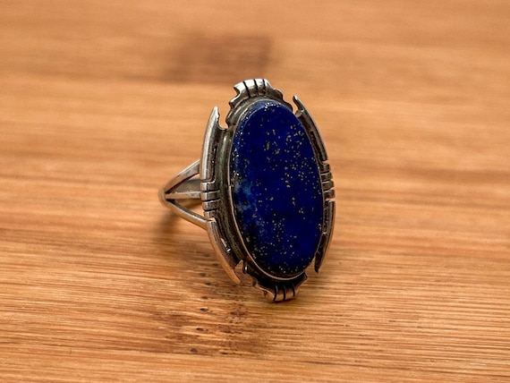 Vintage Albert Francisco Lapis Lazuli Sterling Silver Ring