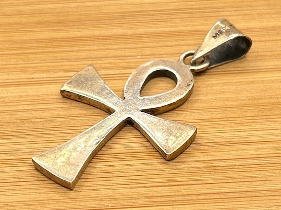 Vintage Taxco Sterling Silver Ankh Pendant Mexico 925 Egyptian Cross Symbol of Life