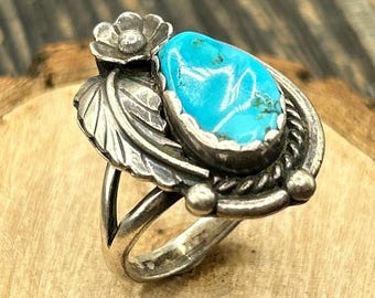 Turquoise Hand RING / Alex Sanchez Jewelry / Sterling Silver