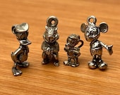 Sterling Silver Vintage Disney Character Charms, Set of 4