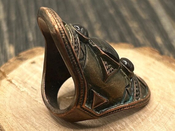 Moroccan Style Ring, Copper & Amber Ring, Tribal … - image 4