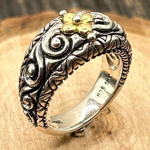 【数々のアワードを受賞】 Barbara Bixby Garnet Ring Band Sterling Silver 18K Gold - Etsy アクセサリー