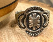 Navajo Jan Mariano Sterling Silver Sun & Moon Ring, Size 6.25, Vintage Style