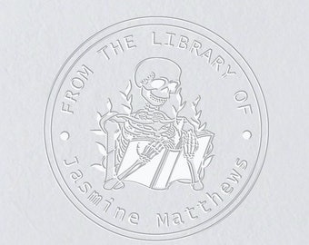 Personalized Book Embosser: Custom Library Stamp, Book Lover Gift