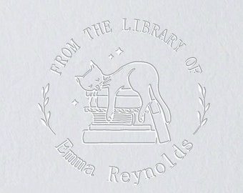 Personalized Book Embosser: Custom Library Stamp, Book Lover Gift