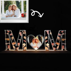 Luz de noche LED con nombre de pareja personalizado, regalo del Día de la Madre, decoración del hogar para parejas, regalo de letra de pareja personalizado, boda