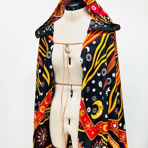 Long,Boho, Hippy, Cosmic, celestial Sun and moon festival cloak, Renaissance Festival cloak, Wizard Cloak,hippie, Witch , wiccan