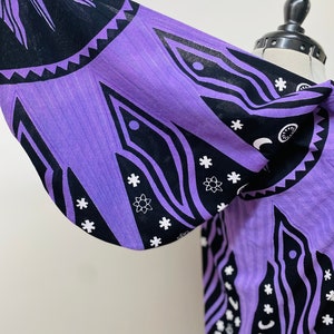 Short,Gothic Purple, black ,Cosmic, celestial Sun & moon festival cloak, sun cover-up, Renaissance Festival cloak,Wizard Cloak,Witch, wiccan