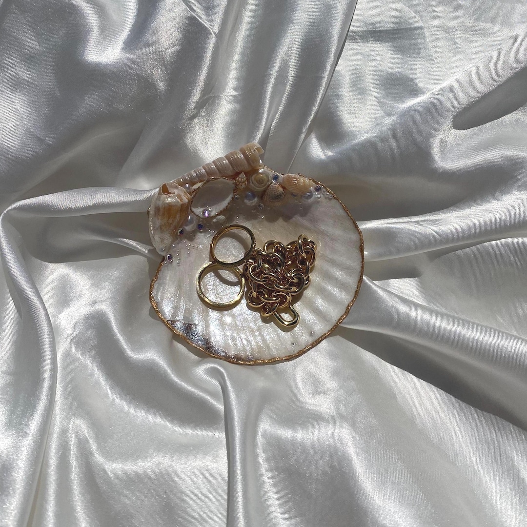 Shell Jewelry Tray on Oyster Stand | Elegant Seashell & Pearl Design ...