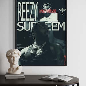 REEZY Supreme Poster, Lojalitet framför kärlek, Urban musikkonst, Väggdekor, Digital nedladdning