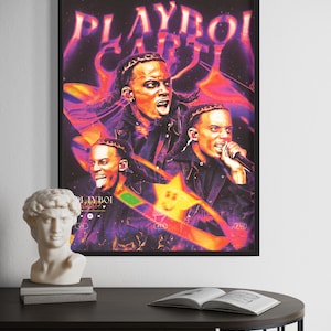 Playboi Carti Psychedelic Performance Poster, Hip-Hop Digital Art, Musician Wall Decor, Instant Download