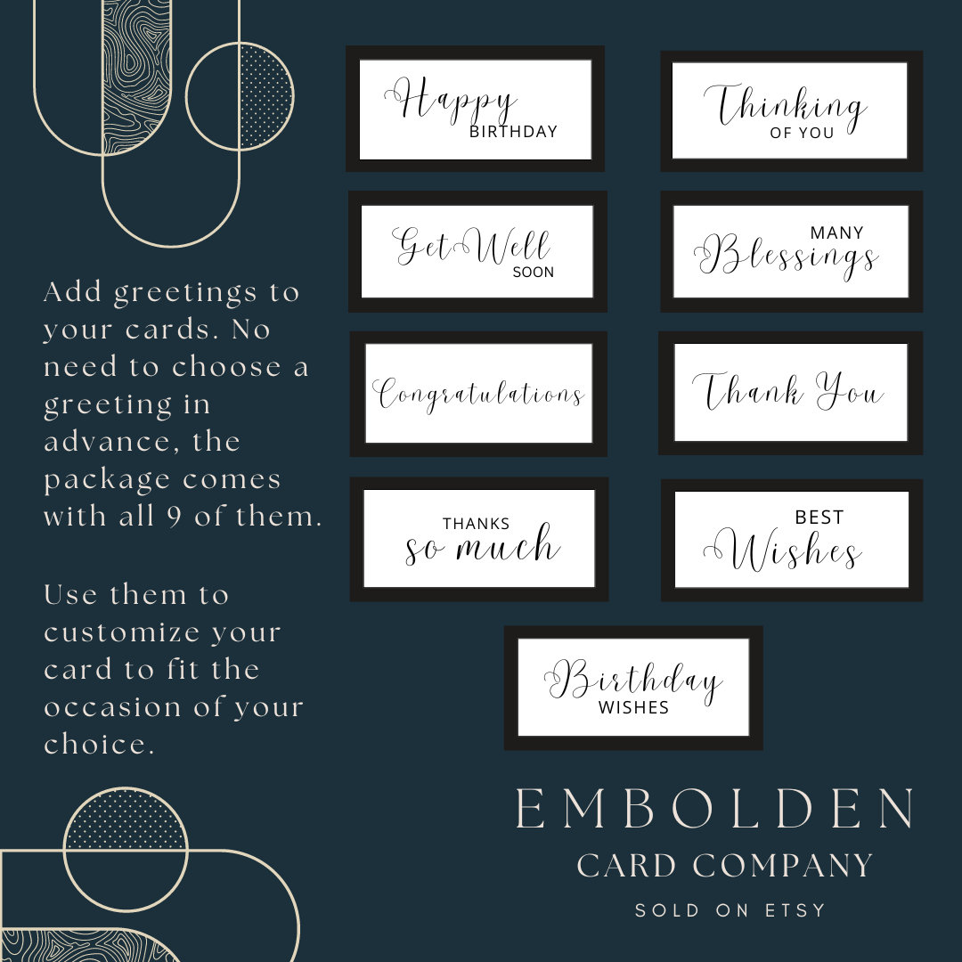Handmade Card Set of 4 | Blank Customizable All Occasion Greeting Cards ...