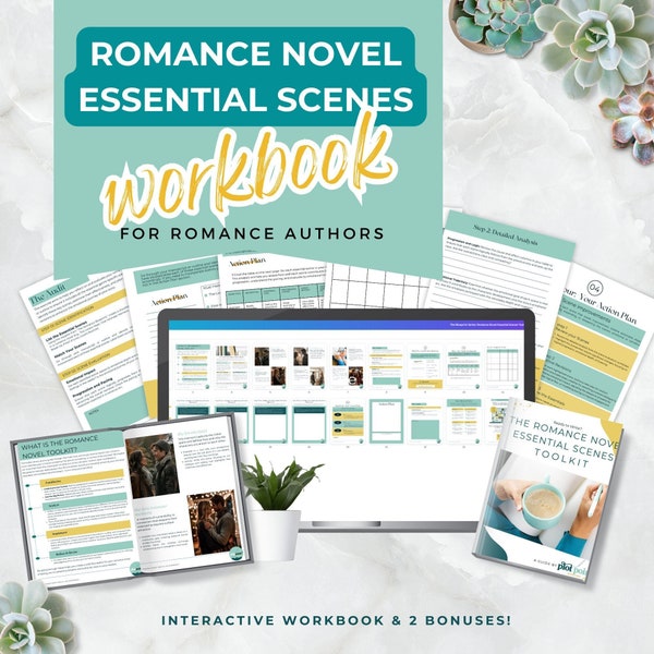 The Romance Novel Essential Scenes Toolkit for Authors Workbook, Digital or Printable Writer novel Planner, Author Business,