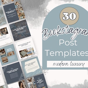 Bookstagram Post Templates, Book Marketing, Book Launch, Neutral Blue Templates, Instagram Aesthetic, Book Lovers,Bookstagram Canva PPML