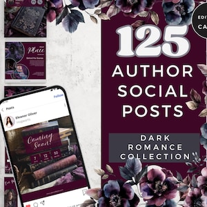 Szablony na Instagram dla autorów Dark Romance, edytowalne szablony Canva do mediów społecznościowych, pomysły na branding autorów, pomysły na media społecznościowe autorów PPDR