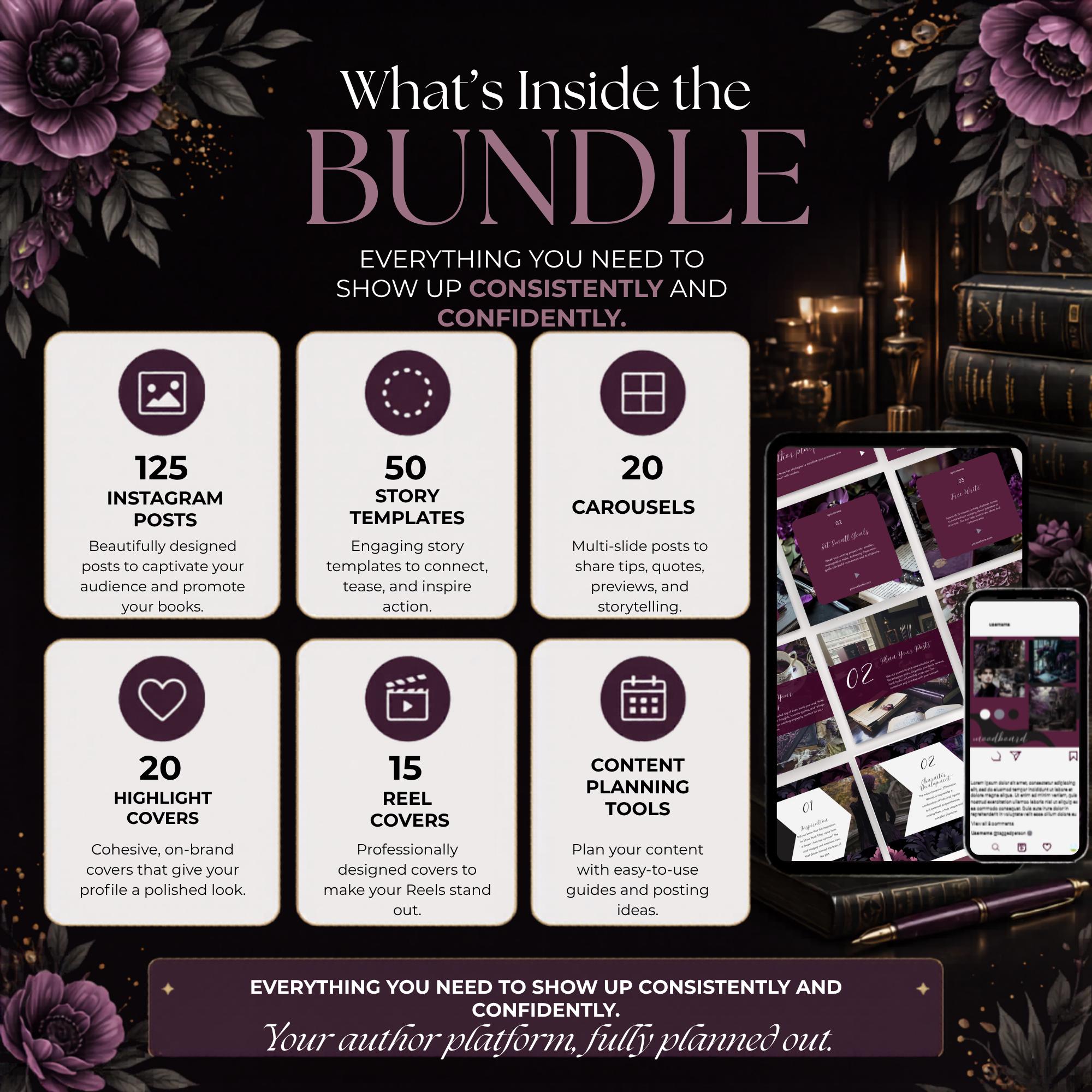 Dark Romance Canva Templates for Authors | Instagram Posts, Stories ...