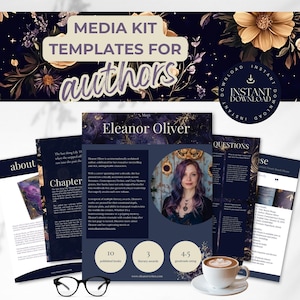 Kit stampa per autori - Kit marchio Dark Romance Celestial - Kit stampa per scrittori - - Modello Canva - Instagram per scrittori, promozione del libro - PPEC