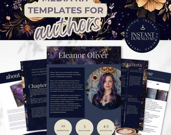 Media Kit for Author - Dark Romance Celestial Brand kit - Press Kit for Writers - - Canva Template - Writer Instagram, Book Promotion - PPEC