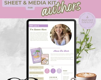 Author Sell Sheet Canva Template | Media Kit One Page (Digital Download)