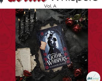 Makieta e-booka „Gothic Whispers Flatlay” | Szablon Bookstagrama „Mroczny romans” | Edytowalny w Canva makiet okładki książki do druku i na Kindle, tom A