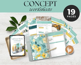Book Concept Worksheet: Novel Planning Template (Printable Fillable PDF)