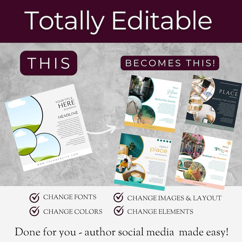 Dark Romance Author Instagram Templates, Editable Canva Templates for ...