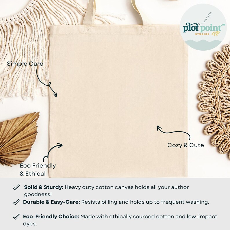 Reading Tote Bag for Authors - Dreaming with Eyes Open Design - Cotton Canvas image 3