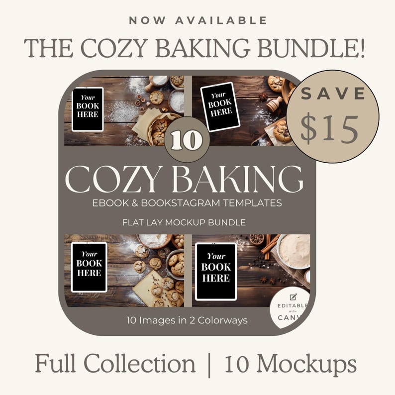 Book Mockup Flatlay Templates - Digital Canva Bundle for Authors ...