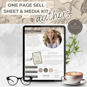 Author One Sheet, Canva Template,  Media Kit Template,  Author Canva Templates, Book Launch, Marketing Tools for Writers,  Book Release PPLA
