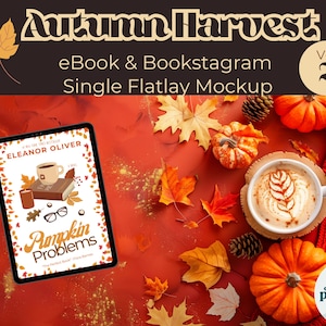 Romance Ebook Mockup Flatlay  | Product Mockup | Ebook Template | Ipad Or Kindle Book Instagram | Ebook Cover Mockup | AUTUMN EBOOK MOCKUP