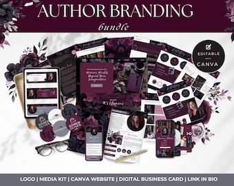 Dark Romance Author Branding Kit, Canva Templates, Media Kit, Logo (Digital Download)