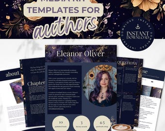 Media Kit for Author - Dark Romance Celestial Brand kit - Press Kit for Writers - - Canva Template - Writer Instagram, Book Promotion - PPEC