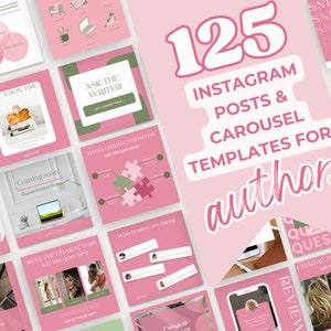 Roze groen, Instagram-berichten, Canva-sjabloon, Boekpresentatie, Social-mediaposts van schrijvers, Instagram-ideeën auteur, Bookstagram-sjablonen: PPSG