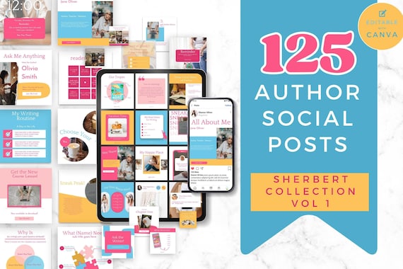 Book Marketing | Social Media | Digital Download | Canva Templates | Writer Instagram Template Bundle | Author Instagram Template SHER