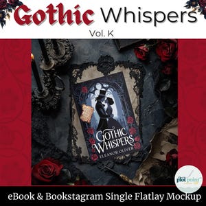 Gothic Whispers Haunted eBook Mockup | Dark Fantasy Romance Flatlay | Indie Author & Bookstagram Template Vol K MOCKUP
