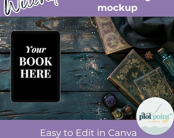 Witchy BOOKSTAGRAM MOCKUP EBOOK, Halloween Canva Template Bundle, Flat Lay Reviewer Author Social Media Bookish Mockups Bookstagrammer Posts