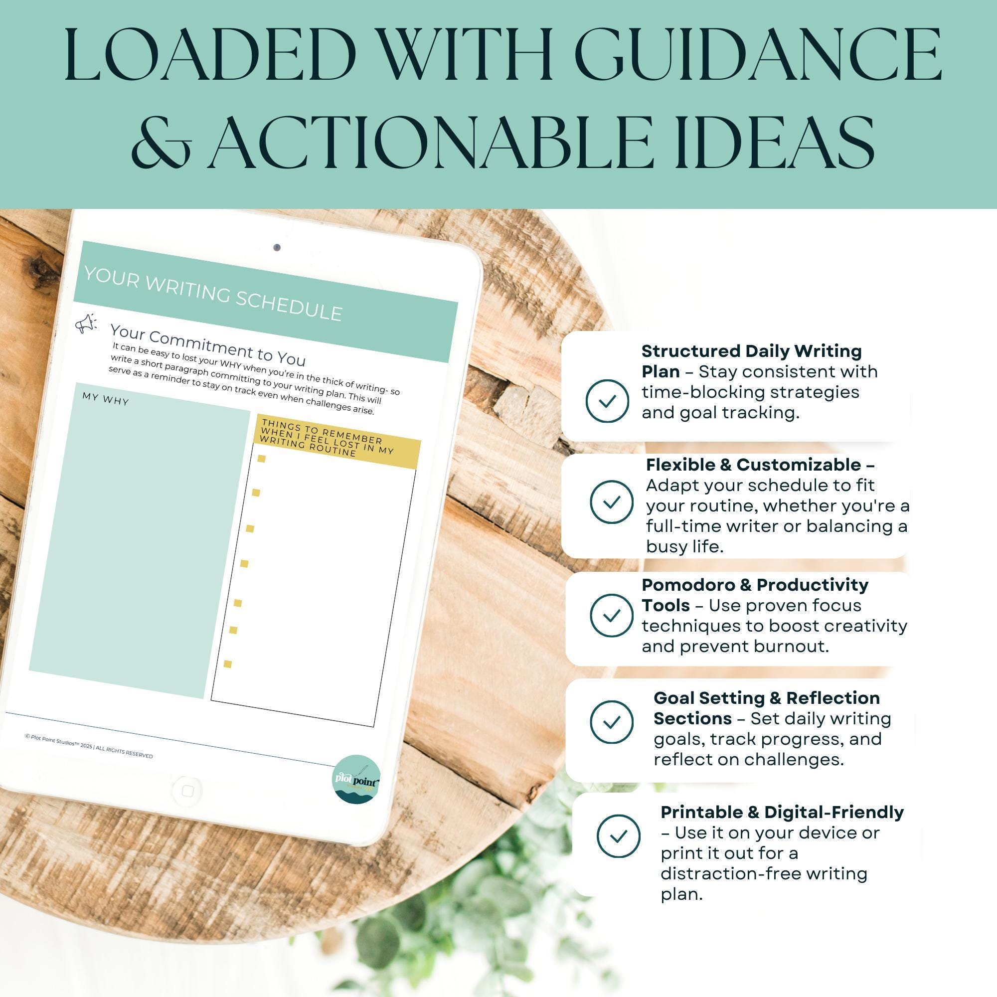 Daily Writing Schedule Planner: Author Productivity Printable (digital ...