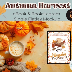 Blank Ipad Mockup | Ebook Mockup | Book Mockup Canva | Book Blogger | Bookstagram Flatlay | Canva Template | Digital Book Cover | Autumn